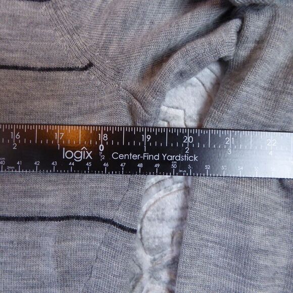 Smartwool Sweater Mens Small Gray Striped Merino Wool Long Sleeve Base Layer - Picture 7 of 11